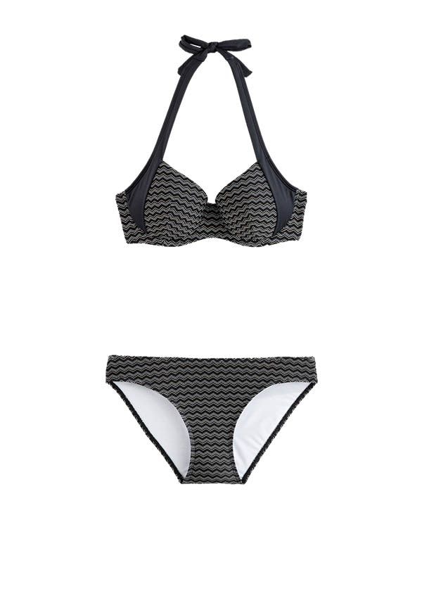 bikini negro geometrico