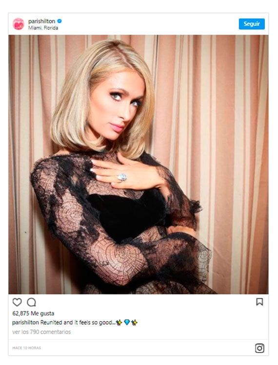 paris hilton anillo instagram