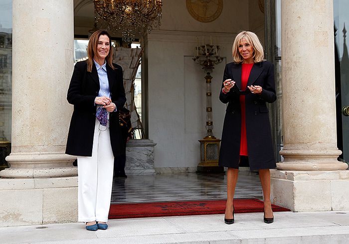 Brigitte Macron y la primera dama mexicana