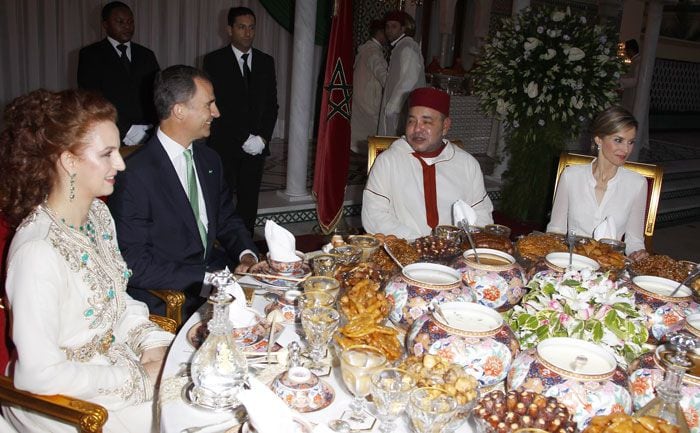 El rey Mohamed VI con los reyes Felipe y Letizia 