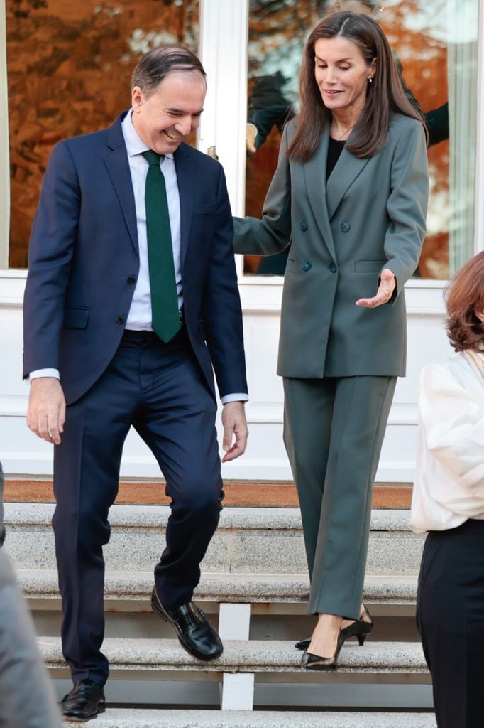 Spanish Queen Letizia during audience with representatives of Code.Org in Madrid November 12, 2024.