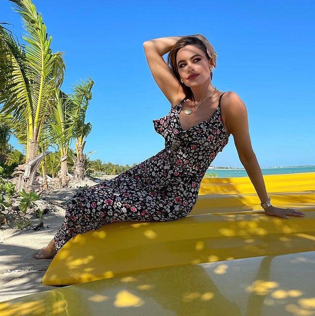 Sofía Vergara con vestido estampado 