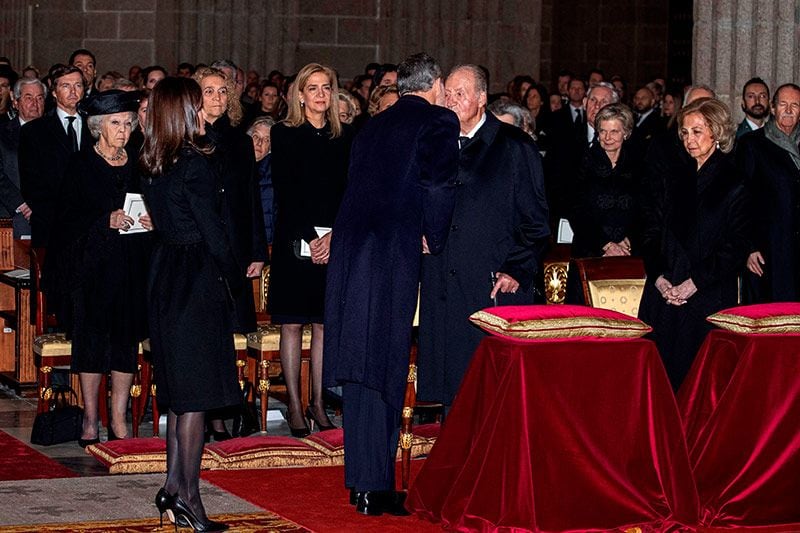 Los reyes en el funeral de la infanta Pilar