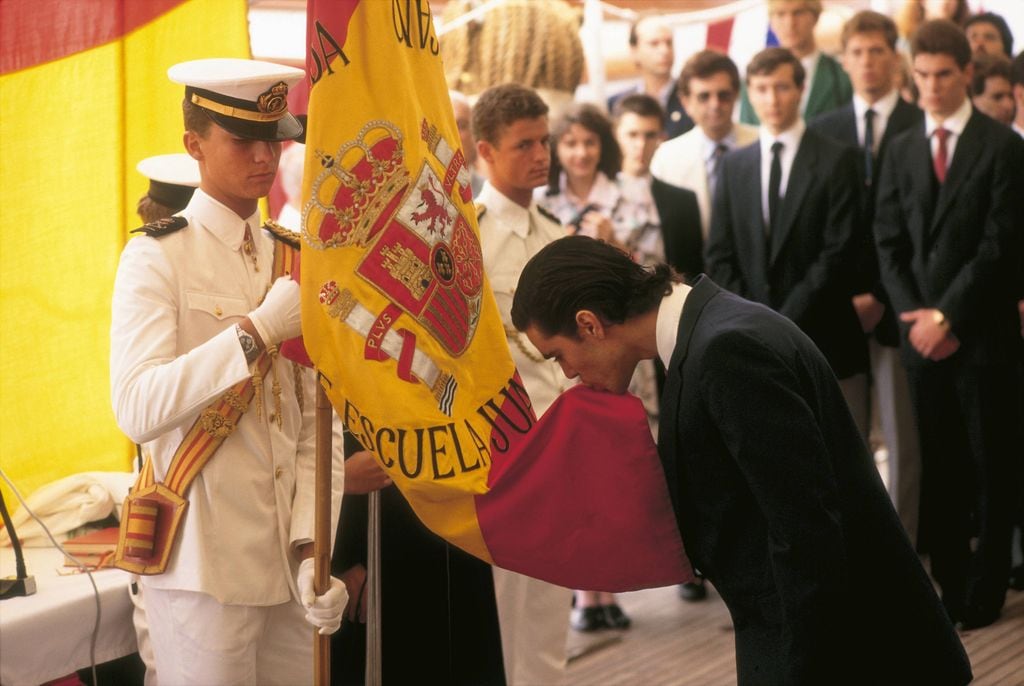 El rey Felipe, cuando era príncipe de Asturias en Elcano'