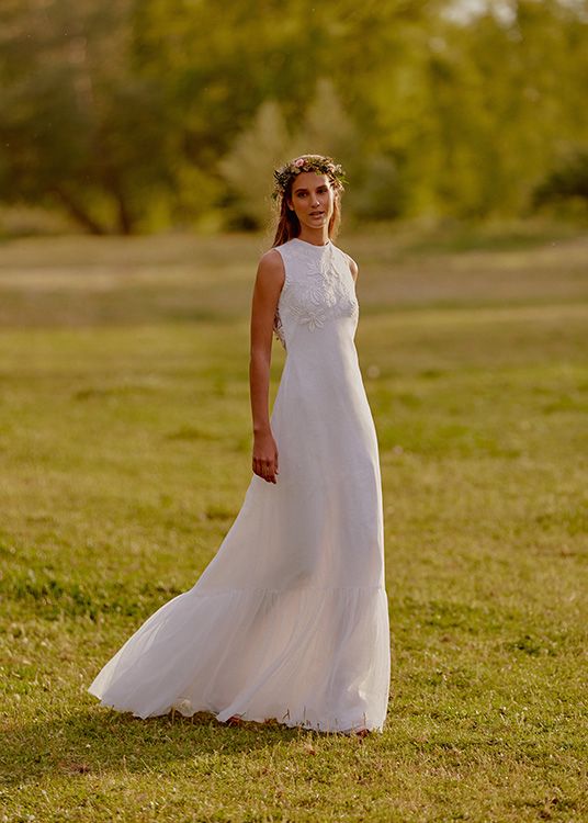 vestido novia lino