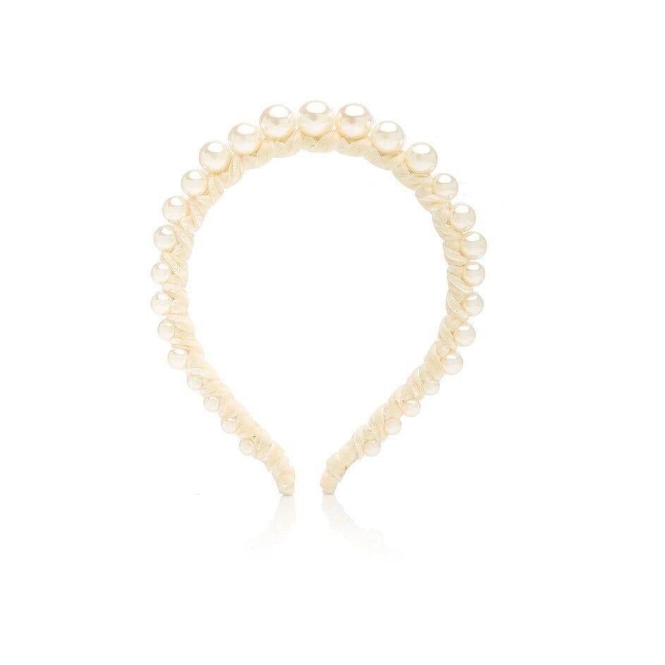 lele sadoughi graduated pearl velvet strand headband