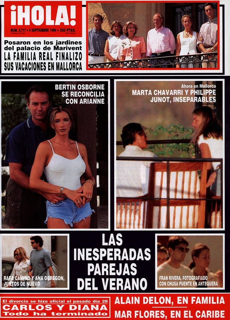 Agosto de 1996. Marbella. Marta Chávarri y Philippe Junot. Portada Hola 2717