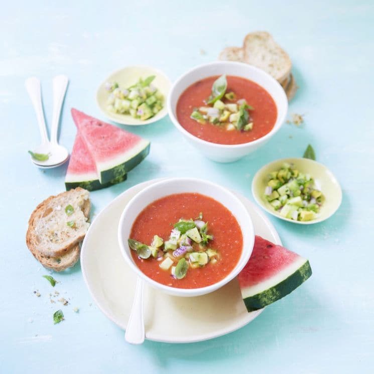 Gazpacho de sandía asada y aguacate