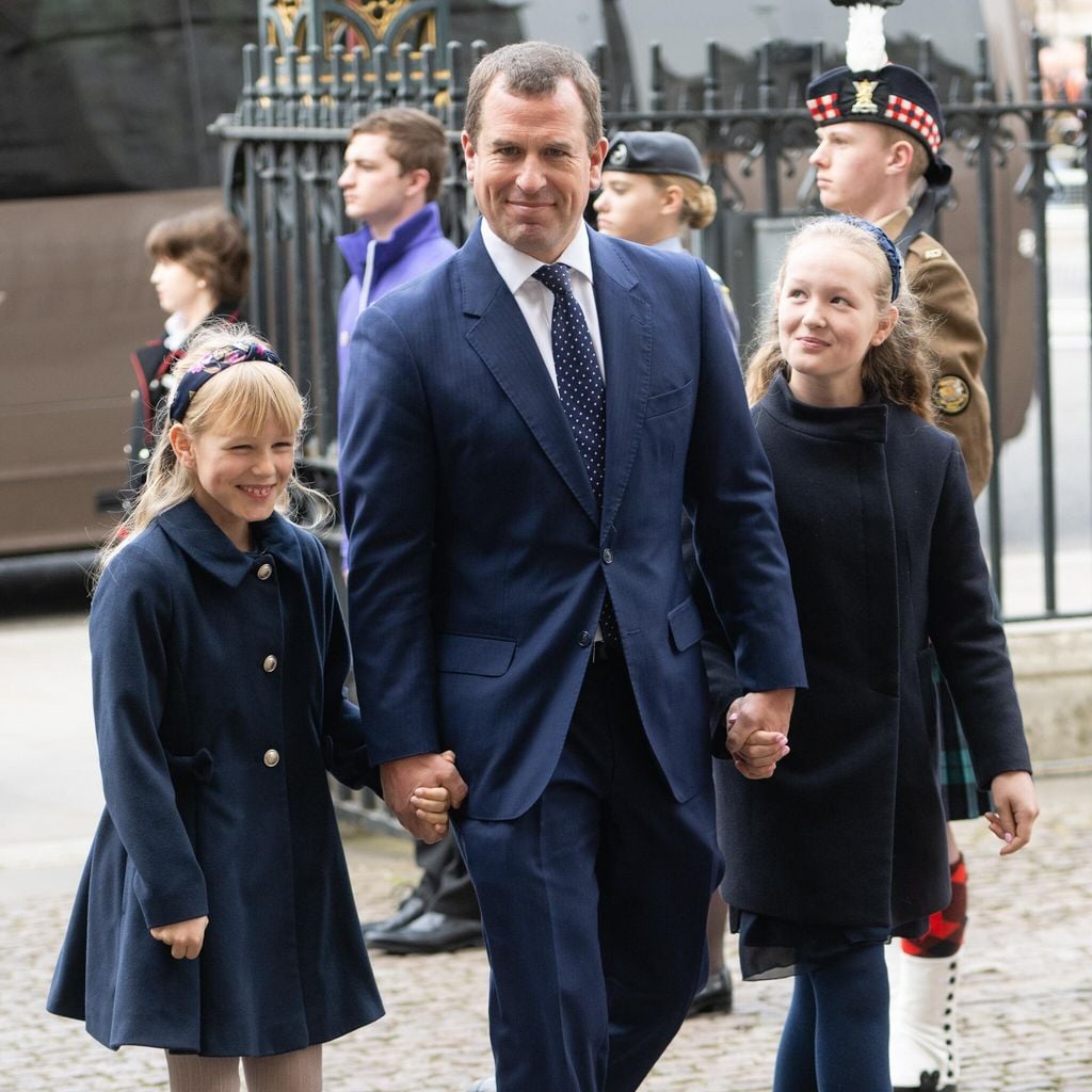 isla and savannah attended the service with their father peter phillips who is the queen 39 s eldest grandchild 