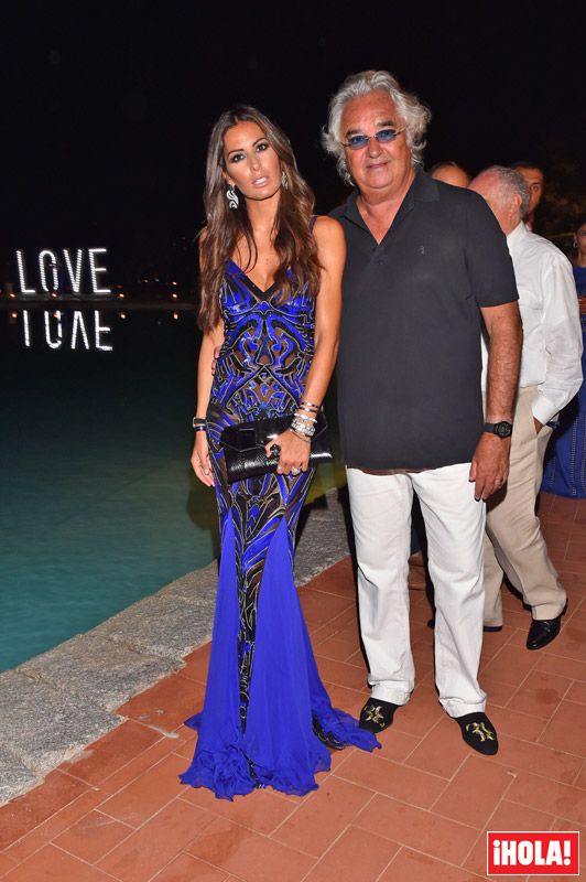 Elisabetta Gregoraci y Flavio Briatore en una fiesta el pasado agosto en Francia
