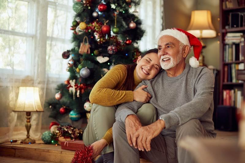 abrazo navidad familia