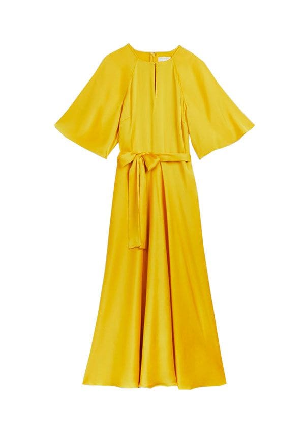 vestido amarillo midi color tendencia primavera