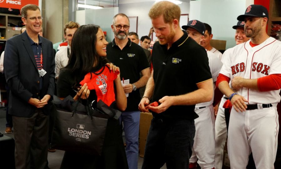 meghan markle prince harry red sox shirt