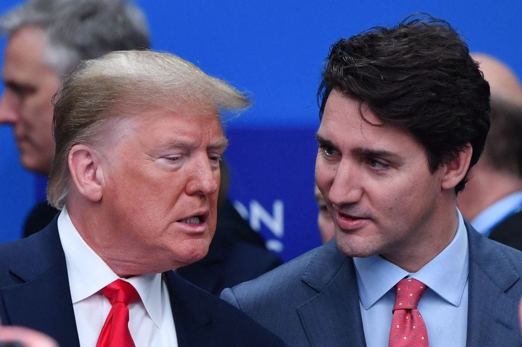 Donald Trump con el primer ministro de Canadá Justin Trudeau 