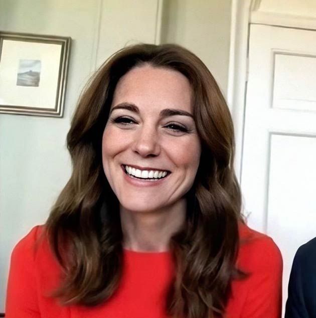 Kate Middleton con vestido rojo