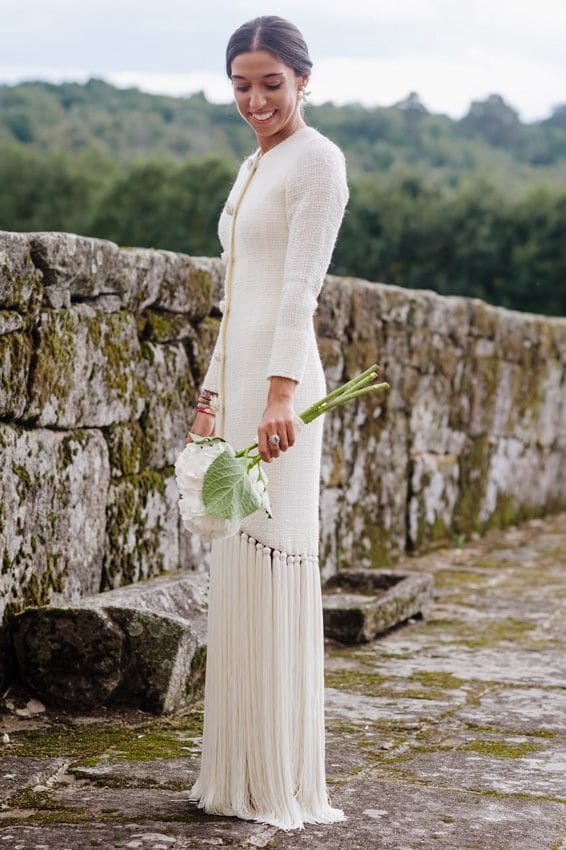 El vestido de novia con flecos y 'tweed'