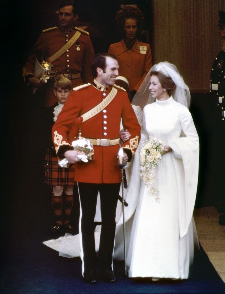 La princesa Ana el día de su boda con Mark Phillips el 14 de noviembre de 1973 en Londres