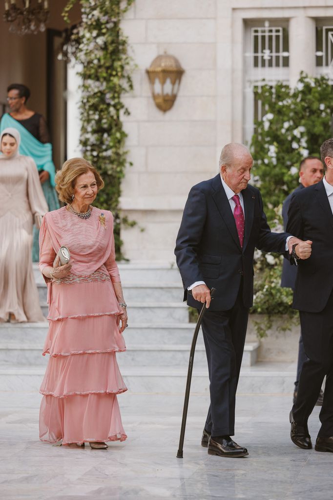 Los reyes Juan Carlos y Sofía en la boda del príncipe Hussein el 1 de junio de 2023