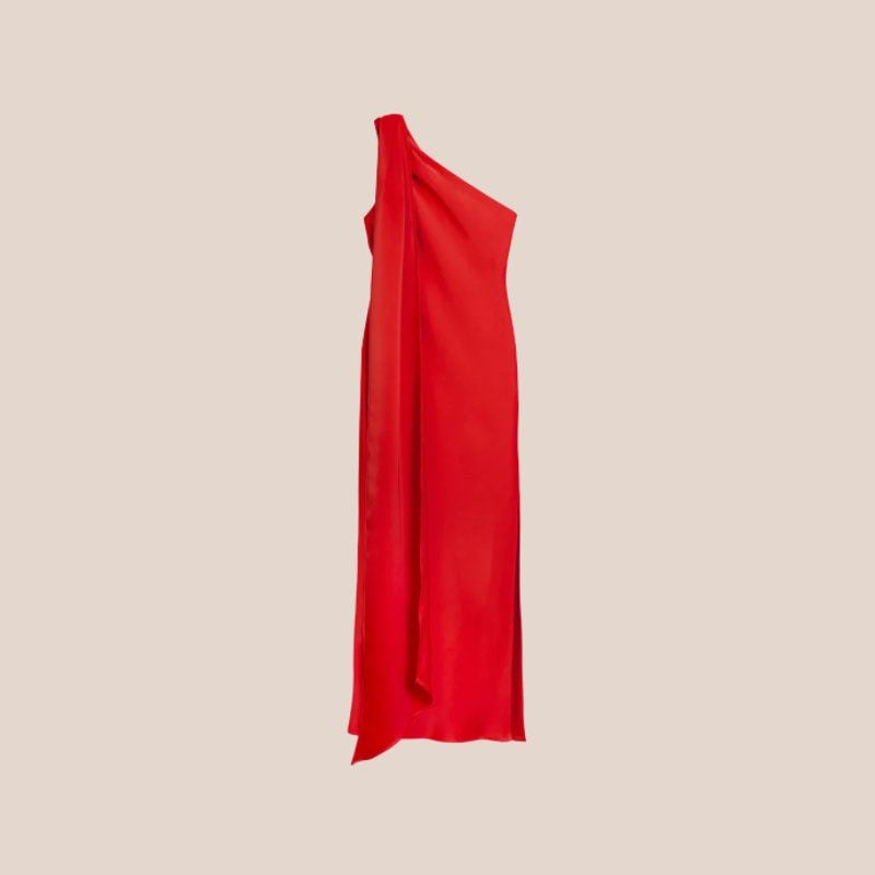 the are vestido rojo satinado