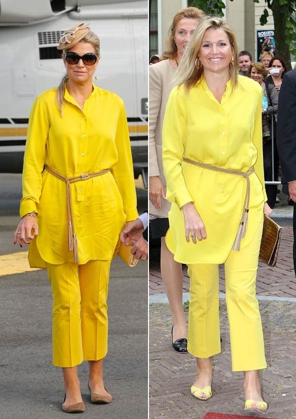 Máxima de Holanda con traje amarillo