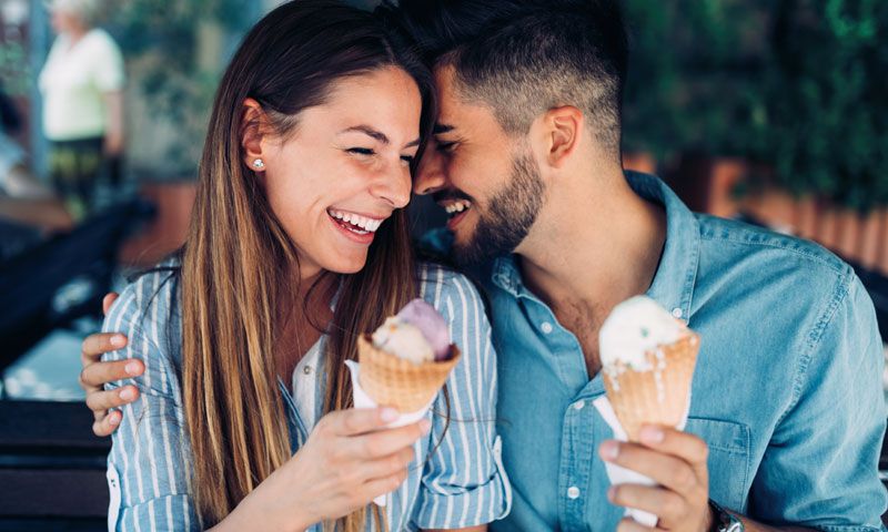 pareja helado