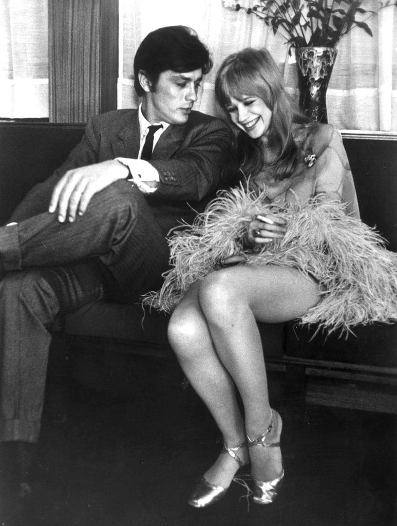 Marianne Faithful y el actor Alain Delon en 1967. 