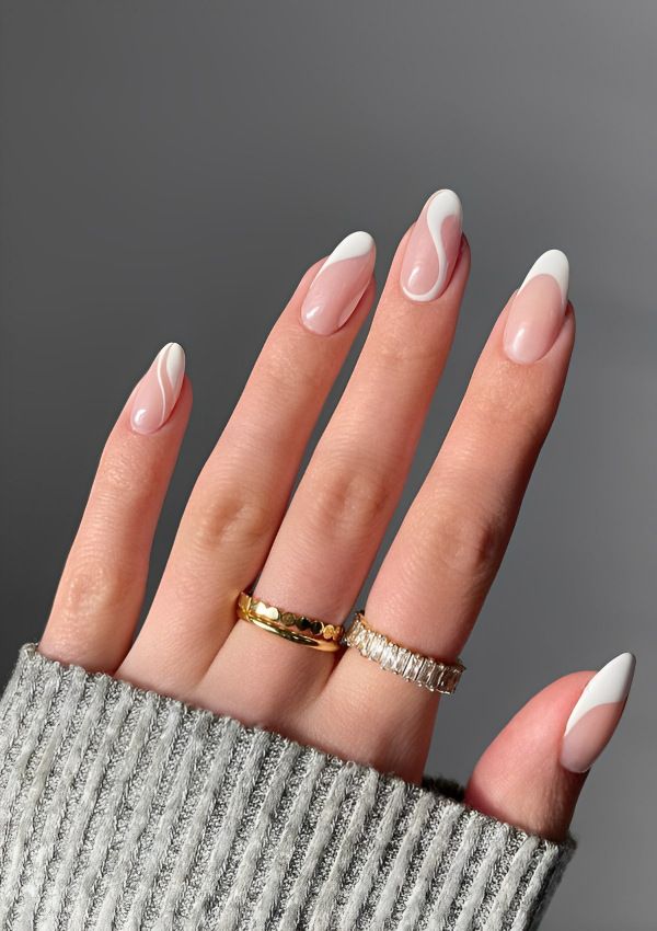 swirl nails blanco