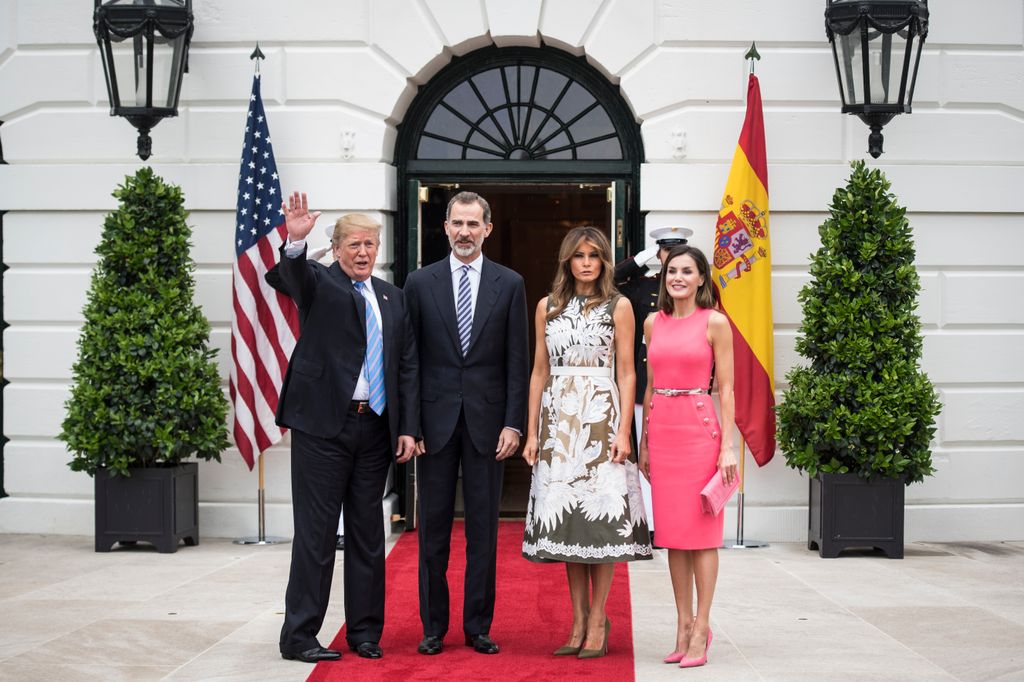 Los reyes Felipe y Letizia con Donald y Melania Trump en 2018