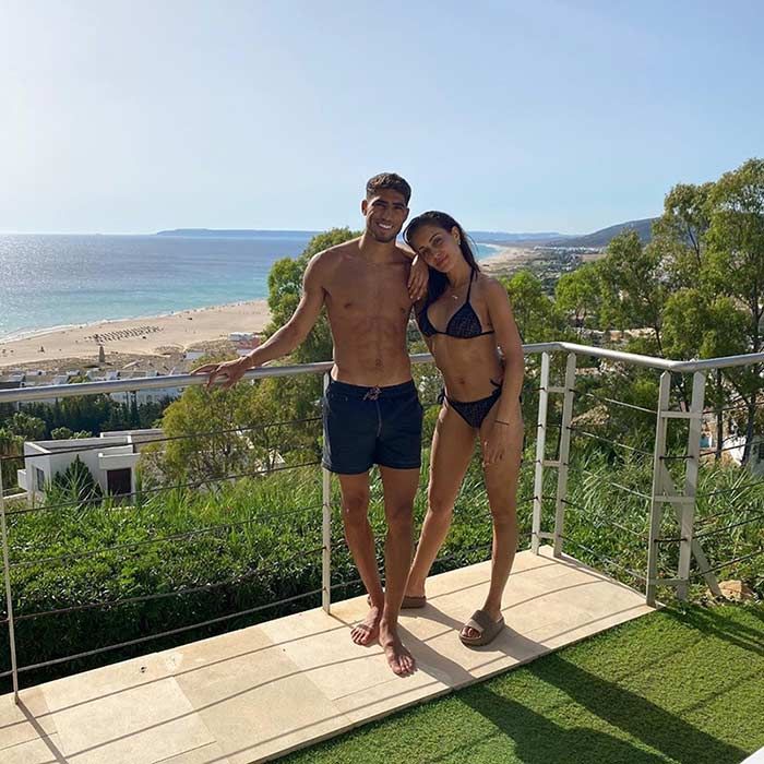 Hiba Abouk y Achraf Hakimi se van de boda con el pequeño Amin