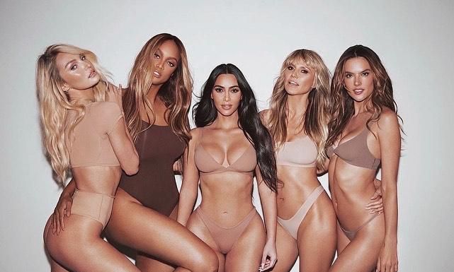 kim kardashian enlists iconic models for latest skims photoshoot