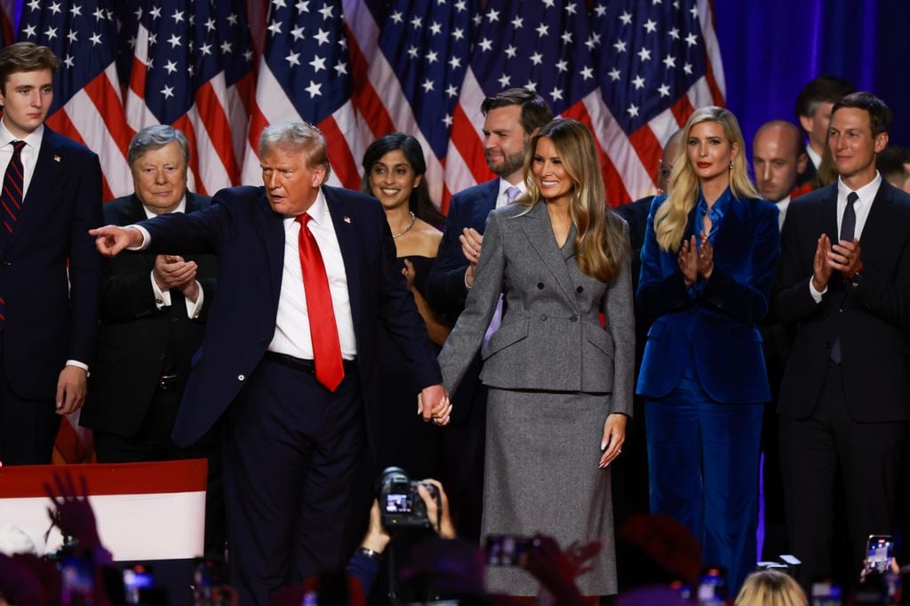 Donald Trump celebró con su familia su triunfo electoral.