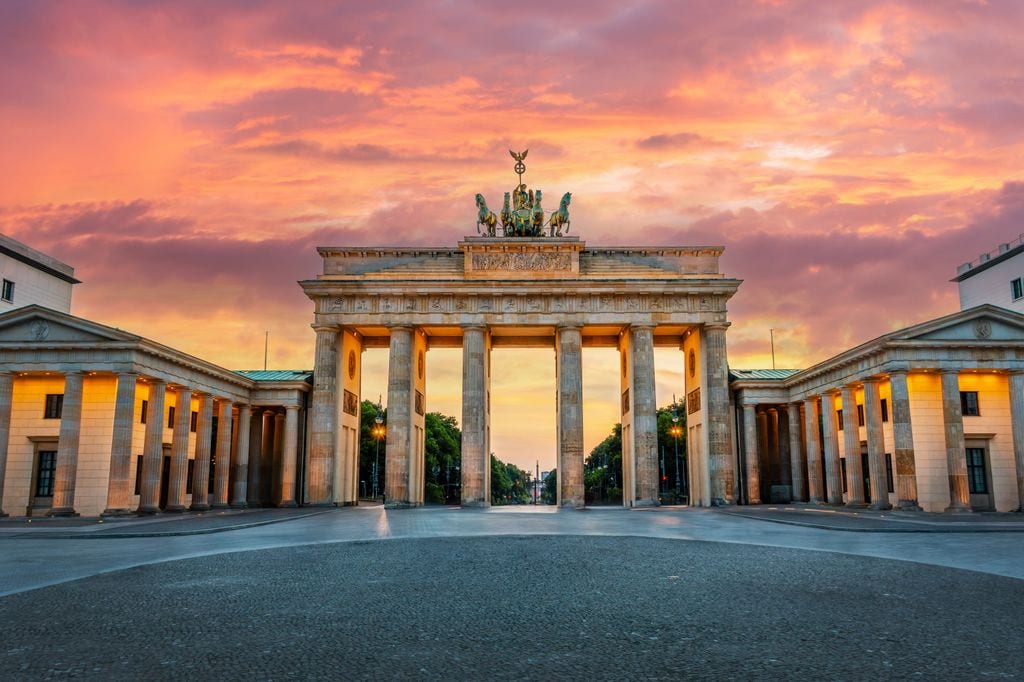 Puerta de Brandenburg al amanecer, Berlín