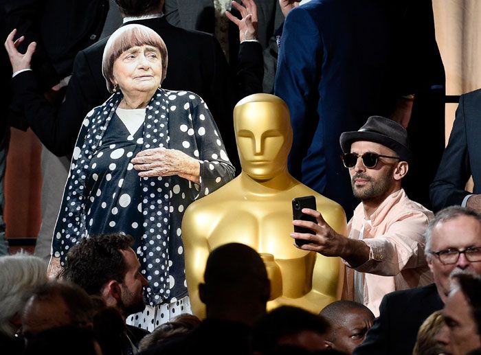 Agnes Varda en el almuerzo de los Oscars