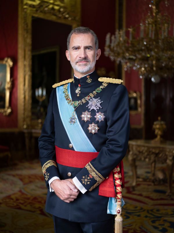 Felipe VI en un retrato oficial con el collar de la Real Orden de Carlos III