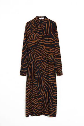 vestido animal print mango