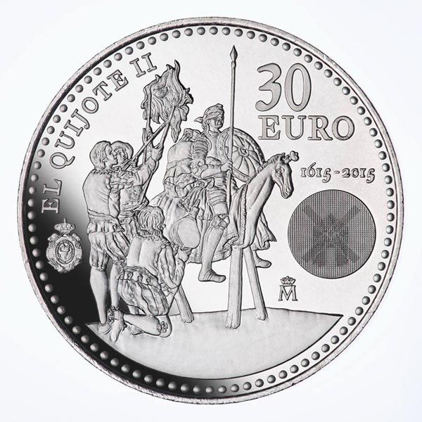 El reverso de esta moneda de colección conmemora el IV centenario de la segunda parte de El Quijote
