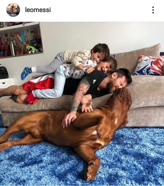 Messi y sus hijos