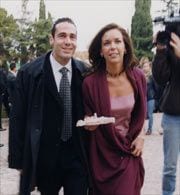 Alex Corretja y Marta Cors, su exmujer, en imagen de 2001