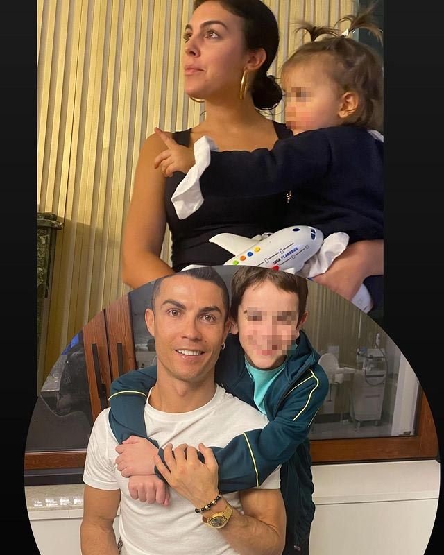 Cristiano Ronaldo y Georgina Rodríguez con sus sobrinos