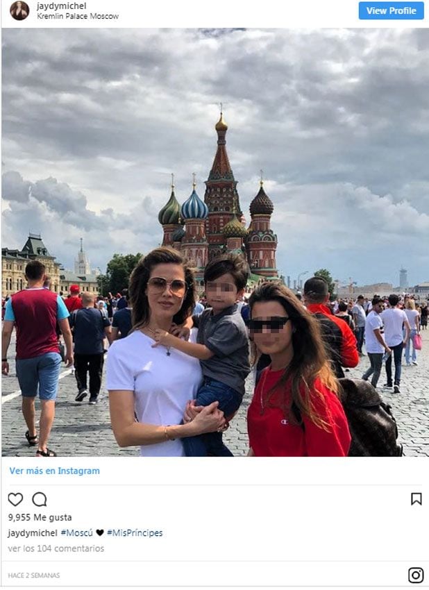 Jaydy Michel con sus hijos en Rusia