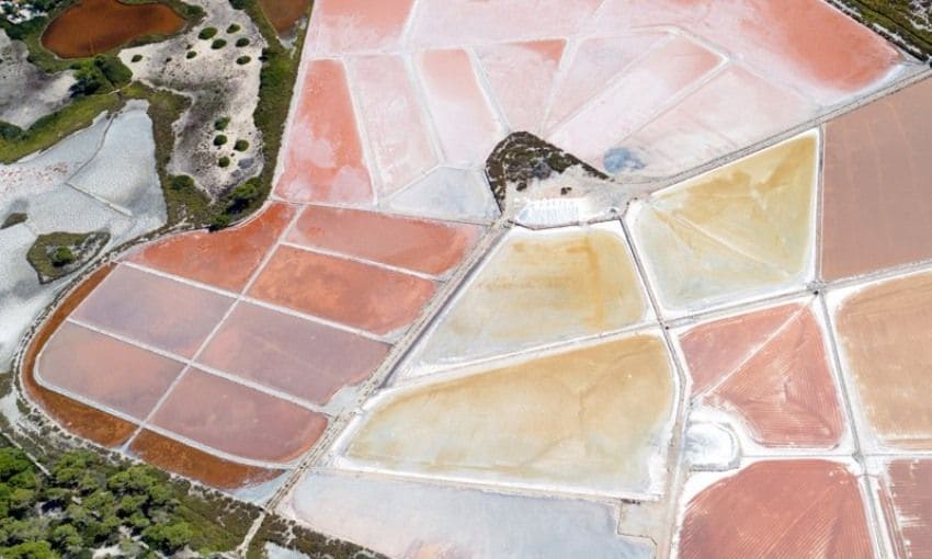 Vista aérea de las salinas de Es Trenc.