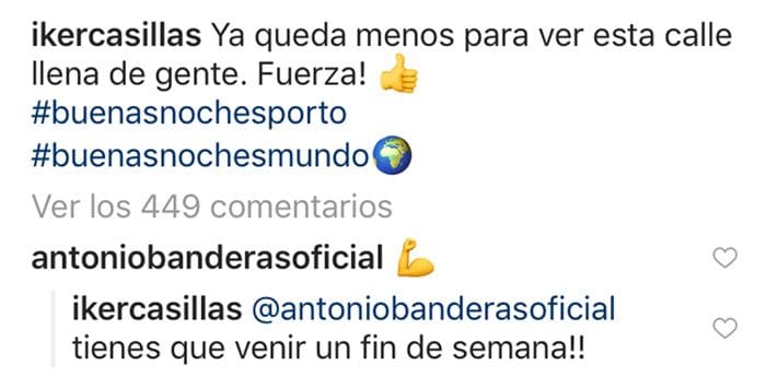 La invitación que Iker Casillas ha hecho a Antonio Banderas