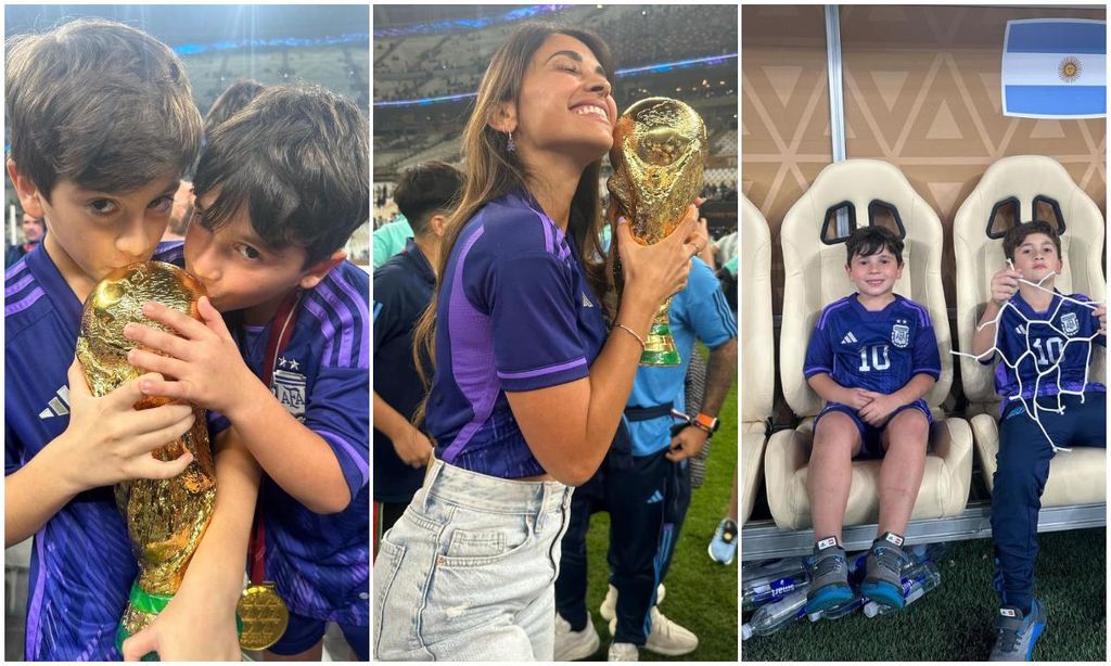 Antonela Roccuzzo y sus hijos