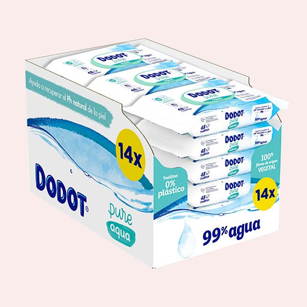 Dodot Toallitas Pure Aqua para Bebé, 99% Agua