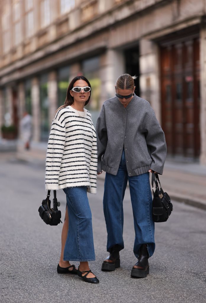 Guía para llevar tops largos sobre pantalones o faldas largas o midi