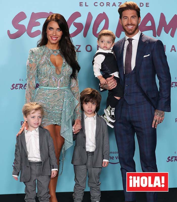 Sergio Ramos y Pilar Rubio junto a sus tres hijos