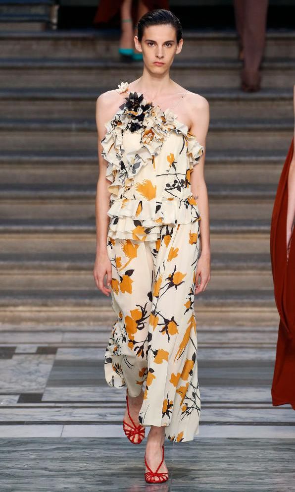 jumpsuit con prints florales de victoria beckham