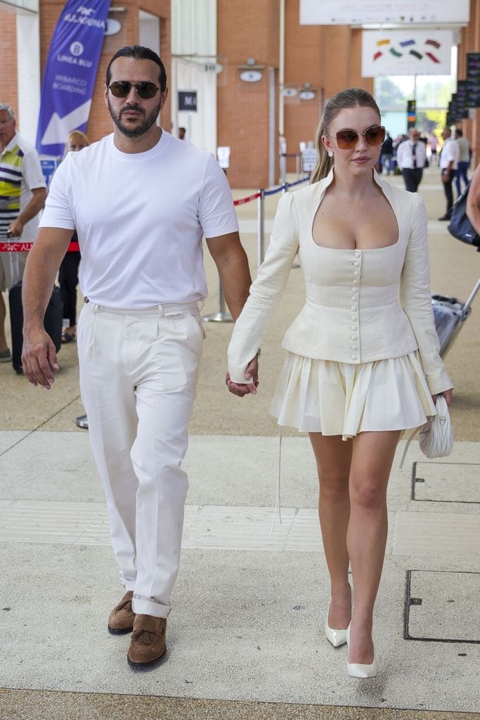 Actress Sydney Sweeney and her fiance Jonathan Davino in Venice