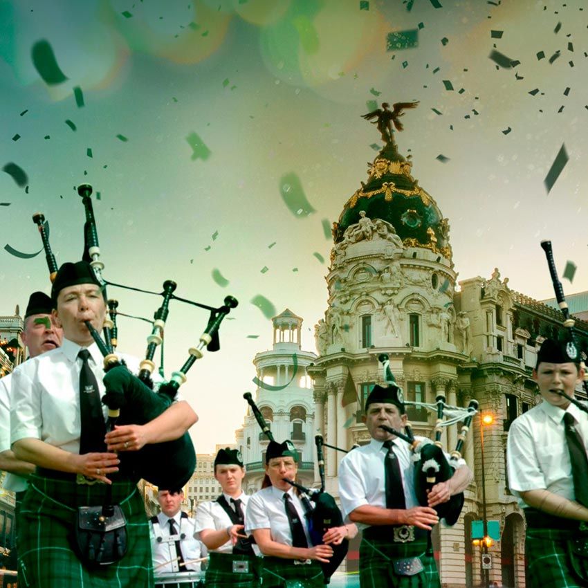 Celebraciones de San Patricio, patrón de Irlanda, en Madrid con un desfile