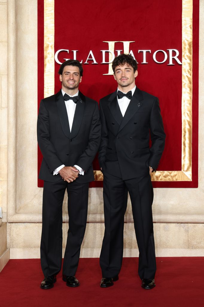 Carlos Sainz Jr. y Charles Leclerc en el estreno de Gladiator II en Londres